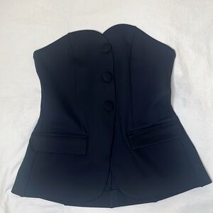 NWT by Anthropologie strapless black top size XS